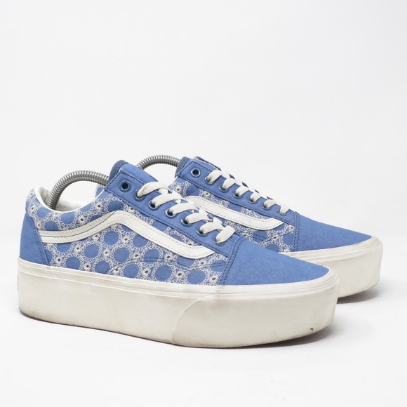 Vans Shoes - Vans Old Skool Stackform Denim Mix Floral Print Blue White Women Shoes Size 10